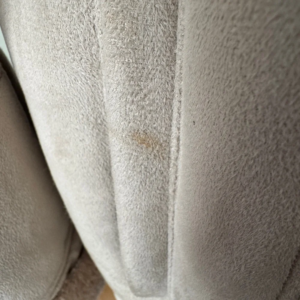 Gallery Women's Faux Suede and Fur Cozy Style Coat in Cream sized S - Picture 12 of 12
